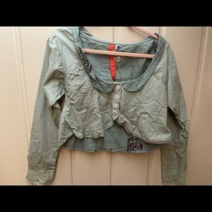 Beautiful Cropped Ewa i Walla Aqua Cotton Jacket